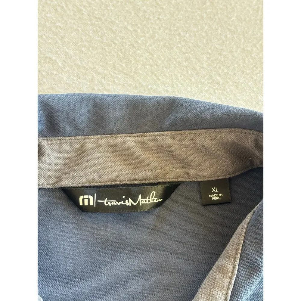 Travis Mathew Short Sleeve Golf Polo Top Men’s XL Navy Blue